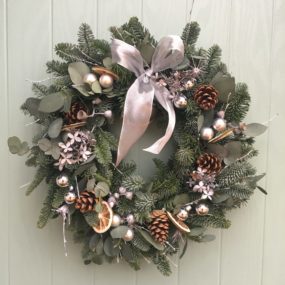 Silver handmade christmas wreath